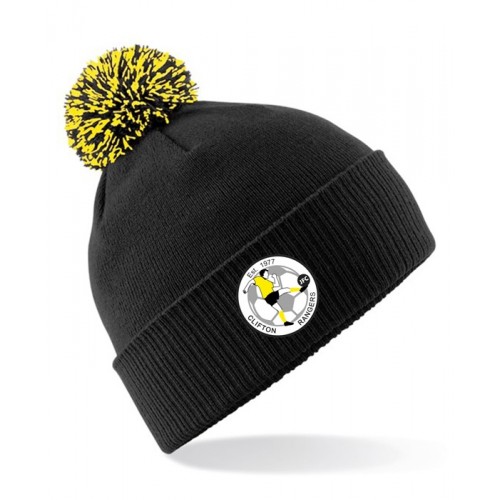 CLIFTON RANGERS BOBBLE HAT (BLACK-YELLOW)
