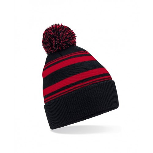 STRIPED BOBBLE BEANIE