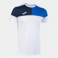 CREW V SHIRT (WHITE-ROYAL-NAVY)