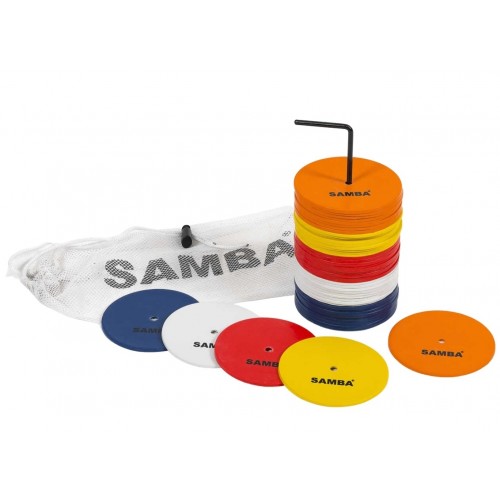 SAMBA 4 INCH SMALL ROUND RUBBER FLAT MARKERS (SET OF 50)